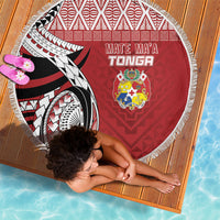 Mate Ma'a Tonga Rugby Kupesi Motifs Beach Blanket Red Waves LT7 - Polynesian Pride