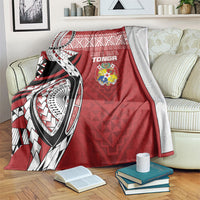 Mate Ma'a Tonga Rugby Kupesi Motifs Blanket Red Waves LT7 Red - Polynesian Pride