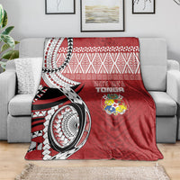 Mate Ma'a Tonga Rugby Kupesi Motifs Blanket Red Waves LT7 - Polynesian Pride