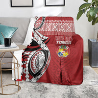 Mate Ma'a Tonga Rugby Kupesi Motifs Blanket Red Waves LT7 - Polynesian Pride