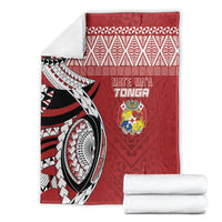 Mate Ma'a Tonga Rugby Kupesi Motifs Blanket Red Waves LT7 - Polynesian Pride