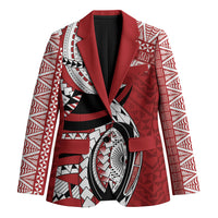 Mate Ma'a Tonga Rugby Custom Kupesi Motifs Blazer Red Waves LT7 Unisex Red - Polynesian Pride