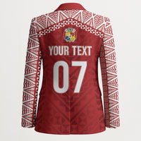 Mate Ma'a Tonga Rugby Custom Kupesi Motifs Blazer Red Waves LT7 - Polynesian Pride