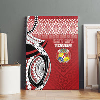 Mate Ma'a Tonga Rugby Kupesi Motifs Canvas Wall Art Red Waves LT7 - Polynesian Pride