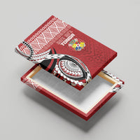 Mate Ma'a Tonga Rugby Kupesi Motifs Canvas Wall Art Red Waves LT7 - Polynesian Pride