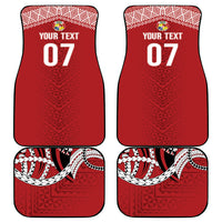 Mate Ma'a Tonga Rugby Custom Kupesi Motifs Car Mats Red Waves LT7 - Polynesian Pride