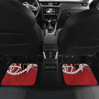Mate Ma'a Tonga Rugby Custom Kupesi Motifs Car Mats Red Waves LT7 Set 2pcs - Back Red - Polynesian Pride