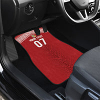 Mate Ma'a Tonga Rugby Custom Kupesi Motifs Car Mats Red Waves LT7 - Polynesian Pride