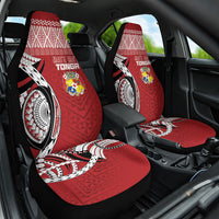 Mate Ma'a Tonga Rugby Kupesi Motifs Car Seat Cover Red Waves LT7 One Size Red - Polynesian Pride