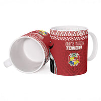 Mate Ma'a Tonga Rugby Kupesi Motifs Ceramic Mug Red Waves LT7 - Polynesian Pride