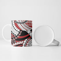 Mate Ma'a Tonga Rugby Kupesi Motifs Ceramic Mug Red Waves LT7 - Polynesian Pride