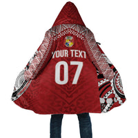Mate Ma'a Tonga Rugby Custom Kupesi Motifs Cloak Red Waves LT7 Unisex Red - Polynesian Pride