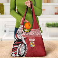 Mate Ma'a Tonga Rugby Kupesi Motifs Grocery Bag Red Waves LT7 - Polynesian Pride