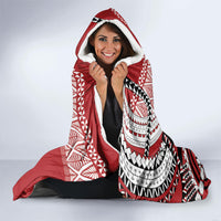 Mate Ma'a Tonga Rugby Kupesi Motifs Hooded Blanket Red Waves LT7 - Polynesian Pride