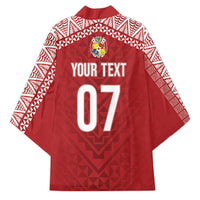 Mate Ma'a Tonga Rugby Custom Kupesi Motifs Kimono Red Waves LT7 - Polynesian Pride