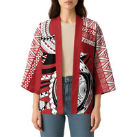 Mate Ma'a Tonga Rugby Custom Kupesi Motifs Kimono Red Waves LT7 - Polynesian Pride