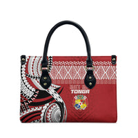Mate Ma'a Tonga Rugby Kupesi Motifs Leather Bag Red Waves LT7 - Polynesian Pride