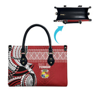 Mate Ma'a Tonga Rugby Kupesi Motifs Leather Bag Red Waves LT7 - Polynesian Pride