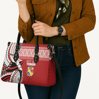 Mate Ma'a Tonga Rugby Kupesi Motifs Leather Bag Red Waves LT7 - Polynesian Pride