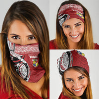 Mate Ma'a Tonga Rugby Kupesi Motifs Neck Gaiter Red Waves LT7 - Polynesian Pride