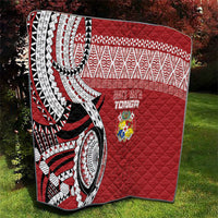 Mate Ma'a Tonga Rugby Kupesi Motifs Quilt Red Waves LT7 - Polynesian Pride