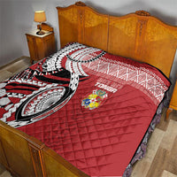 Mate Ma'a Tonga Rugby Kupesi Motifs Quilt Red Waves LT7 - Polynesian Pride