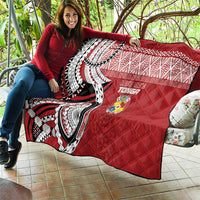 Mate Ma'a Tonga Rugby Kupesi Motifs Quilt Red Waves LT7 - Polynesian Pride