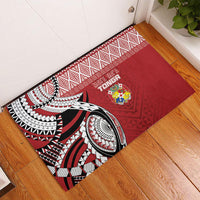 Mate Ma'a Tonga Rugby Kupesi Motifs Rubber Doormat Red Waves LT7 - Polynesian Pride