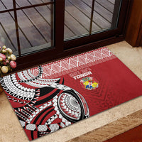 Mate Ma'a Tonga Rugby Kupesi Motifs Rubber Doormat Red Waves LT7 - Polynesian Pride