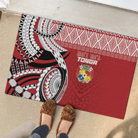 Mate Ma'a Tonga Rugby Kupesi Motifs Rubber Doormat Red Waves LT7 - Polynesian Pride