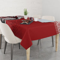 Mate Ma'a Tonga Rugby Kupesi Motifs Tablecloth Red Waves LT7 - Polynesian Pride