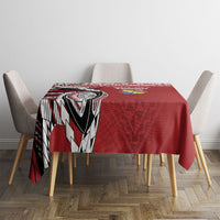 Mate Ma'a Tonga Rugby Kupesi Motifs Tablecloth Red Waves LT7 - Polynesian Pride