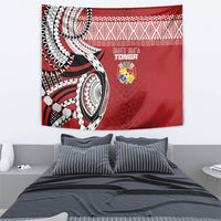 Mate Ma'a Tonga Rugby Kupesi Motifs Tapestry Red Waves LT7 - Polynesian Pride
