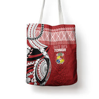 Mate Ma'a Tonga Rugby Kupesi Motifs Tote Bag Red Waves LT7 - Polynesian Pride