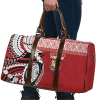 Mate Ma'a Tonga Rugby Kupesi Motifs Travel Bag Red Waves LT7 - Polynesian Pride