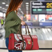 Mate Ma'a Tonga Rugby Kupesi Motifs Travel Bag Red Waves LT7 - Polynesian Pride