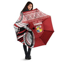 Mate Ma'a Tonga Rugby Kupesi Motifs Umbrella Red Waves LT7 - Polynesian Pride