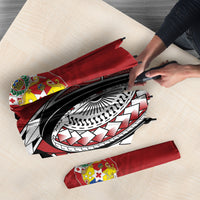 Mate Ma'a Tonga Rugby Kupesi Motifs Umbrella Red Waves LT7 - Polynesian Pride