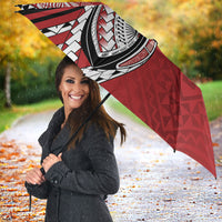 Mate Ma'a Tonga Rugby Kupesi Motifs Umbrella Red Waves LT7 - Polynesian Pride