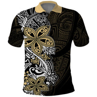 Polynesian Pride Polo Shirt Tiare With Plumeria Mix Style LT7 Cream - Polynesian Pride