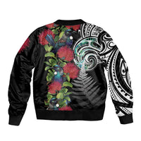 Meri Kirihimete New Zealand Bomber Jacket Tui on Pohutukawa