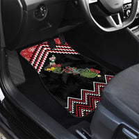 New Zealand Christmas Taniko Poutama Car Mats Flora Map with Birds - Polynesian Pride