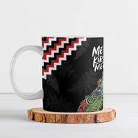 New Zealand Christmas Taniko Poutama Ceramic Mug Flora Map with Birds LT7 Red - Polynesian Pride