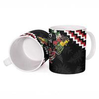 New Zealand Christmas Taniko Poutama Ceramic Mug Flora Map with Birds LT7 - Polynesian Pride