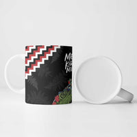 New Zealand Christmas Taniko Poutama Ceramic Mug Flora Map with Birds LT7 - Polynesian Pride