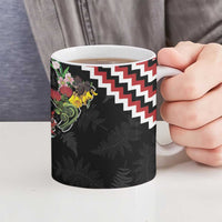 New Zealand Christmas Taniko Poutama Ceramic Mug Flora Map with Birds LT7 - Polynesian Pride