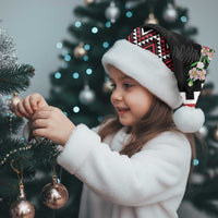 New Zealand Christmas Taniko Poutama Christmas Santa Hat Flora Map with Birds - Polynesian Pride