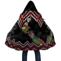 New Zealand Christmas Taniko Poutama Cloak Flora Map with Birds LT7 Unisex Red - Polynesian Pride