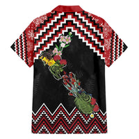 New Zealand Christmas Taniko Poutama Family Matching Off Shoulder Maxi Dress and Hawaiian Shirt Flora Map with Birds - Polynesian Pride