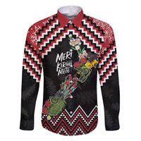 New Zealand Christmas Taniko Poutama Family Matching Off Shoulder Short Dress and Hawaiian Shirt Flora Map with Birds - Polynesian Pride